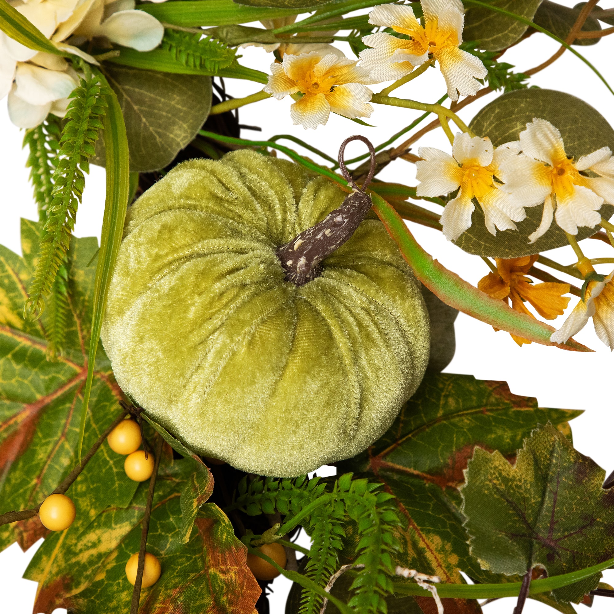 24" Pumpkins & Berries Artificial Fall Harvest Twig Wreath